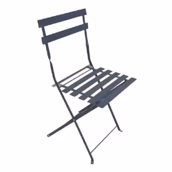 Lot de 2 chaises de jardin pliantes bistrot - Gris - Chalet&jardin