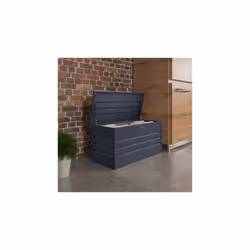 Ce coffre de jardin en métal anthracite constitue un rangement discret pour divers objets utiles au quotidien. Il est destiné ...