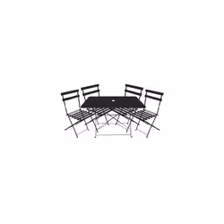 Cet ensemble Bistrot de jardin 4 places, en acier epoxy, au look simple mais élégant, apportera une touche de convivialité su ...