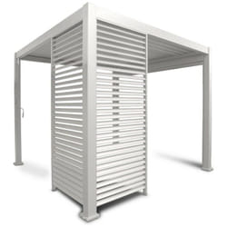 Panneau brise-vue latéral à ventelles 1,2 m pour pergola bioclimatique ombrea - Blanc - Chalet&jardin
