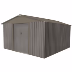 Cet abri de jardin en métal gris est propice pour servir de garage ou d'atelier de bricolage selon vos préférences. Il présen ...