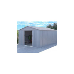 Chalet&jardin - Abri de jardin en métal 321x412x205 cm 12,8 m² gris - compiegne