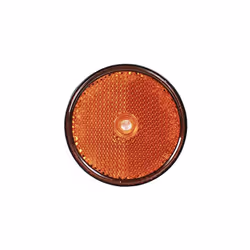 SPOTLIGHT Catadioptre rond à fixer (trou central) / Réflecteur rond, cataphote - Coloris : Orange - Diamètre : 60mm - Forme : ...