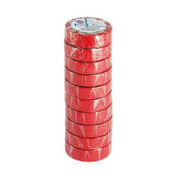 Eurocel - Lot de 10 rubans adhésifs isotape électricien rouge 0150S3148