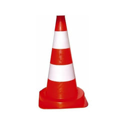 Finish - Cone de signalisation Balise 50 cm - 1.1 kg - pvc orange - 2 bandes blanches