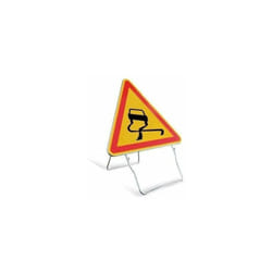 Finish - Panneau triangulaire de signalisation 1000 mm cl t1- ''chaussee glissante''