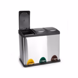 MSV 3700281003536 poubelle 8 L Rectangulaire Acier inoxydable Noir, Acier inoxydable