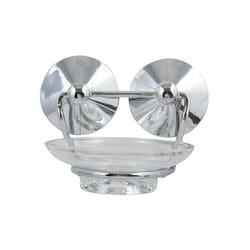 MSV Porte Savon Rond Acier SUPER VENTOUSES Chromé