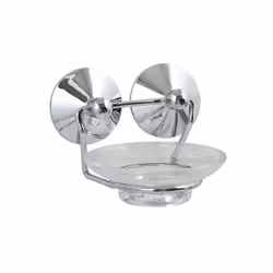 MSV Porte Savon Rond Acier SUPER VENTOUSES Chromé