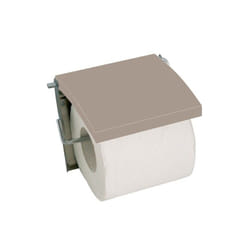 MSV 140398 - Portarrollos para papel higiénico (madera DM y acero inoxidable, 13 x 15 x 1,5 cm), color beige Mural Taupe