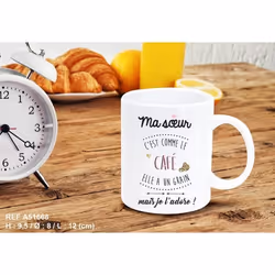 Mug - SOEUR - Café - Céramique - Cylindrique - Compatible lave-vaisselle