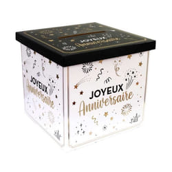 Urne Joyeux Anniversaire Happy Party - Dimensions : 20 x 20 x 20 cm