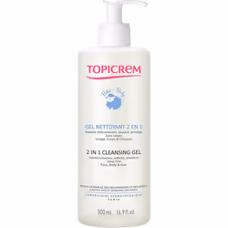 Topicrem Baby Gel Limpiador 2 en 1, 500 ml, Testé dermatologiquement