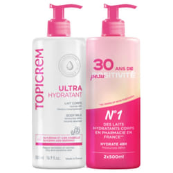 Topicrem Ultra-Hydratant Lait Corps Lot de 2 x 500 ml