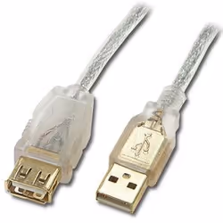 Connectland EXT-USB-V2-3M, 3 m, USB A, USB A, USB 2.0, Mâle/Femelle, Argent