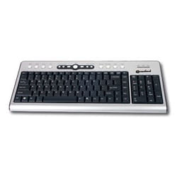 Connectland CL-UL-PLAT-FR-PS/2 clavier PS/2 AZERTY Noir, Métallique