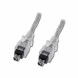 Connectland 0120011, FireWire 400 (IEEE 1394/IEEE 1394a), 4-p, 4-p, Noir, Transparent, Mâle/Mâle, 400 Mbit/s