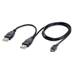 Connectland CL-CAB20042 câble USB Mini-USB B 2 x USB A Noir