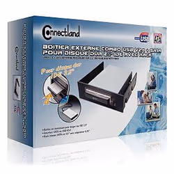 Connectland 1913002, Noir, Aluminium, SATA