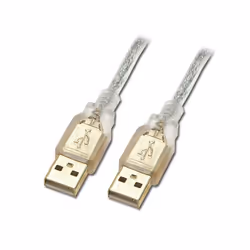 Connectland 0107037, 1,8 m, USB A, USB A, USB 2.0, Mâle/Mâle, Argent, Transparent