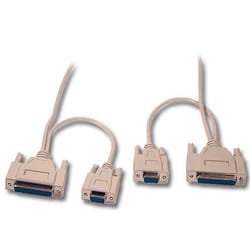 Connectland 0104030 câble Série Beige 1,8 m 2x DB 25-pin 2x DB 9-pin