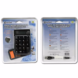 Connectland CL-PAVE-LK-10C-BK clavier numérique Universel USB Noir