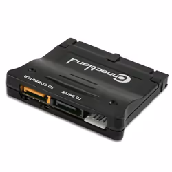 Connectland 0301518, 2x SATA, IDE/PATA, 4-pin FDD power, Noir