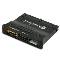 Connectland 0301518 changeur de genre de câble 2x SATA IDE/PATA, 4-pin FDD power Noir