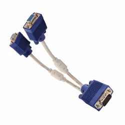 Connectland CL-CAB32001 câble VGA 0,12 m VGA (D-Sub) 2 x VGA (D-Sub) Bleu, Blanc