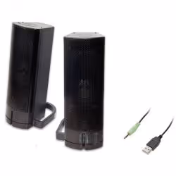SYBA CL-SPK20037, 2.0 canaux, Avec fil, 5 W, 100 - 20000 Hz, Noir