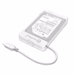 Connectland BE-USB3.1-G2-28-WH, Boîtier disque dur/SSD, 2.5", SATA, 6 Gbit/s, Connectivité USB, Transparent, Blanc