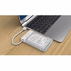 Connectland BE-USB3.1-G2-28-WH Boîtier de disques de stockage Boîtier disque dur/SSD Transparent, Blanc 2.5"