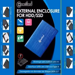 BOITIER EXTERNE USB3-SANS-VIS-BLUE