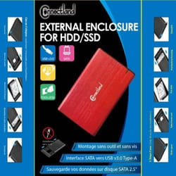 Boîtier Externe - USB3 - Aluminium - 2.5’’ SATA - Sans Vis - SuperSpeed 5 Gbps