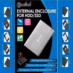 Boîtier Externe - Silver - 2.5 SATA - USB 3.0 - Sans Vis - Aluminium
