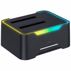 Station daccueil 2xHDD SATA Sorties USB V3 Black Station 2xHDD ABS Illuminated 12tb