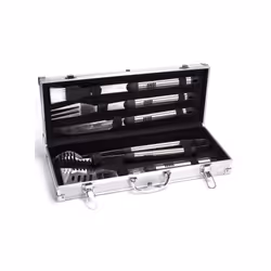 MSV 3700286100582, Ensemble d'ustensiles pour barbecue, Noir, Acier inoxydable, Acier
