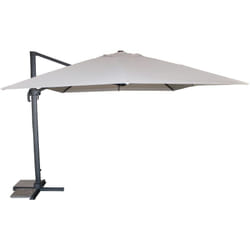 Sevilla - Parasol avec pied excentré en acier et toile grise Dcb Garden