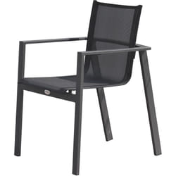 Dcb Garden - alu-miami - Fauteuil de jardin empilable en aluminium gris anthracite