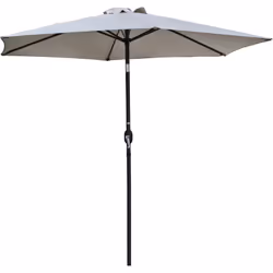 Parasol inclinable à toile ronde déperlante de 6m킲. Système d'ouverture et de fermeture du parasol par manivelle. Pied de ...