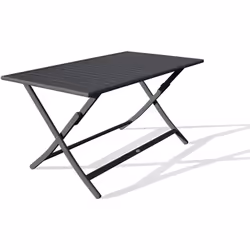 Description générale Table rectangulaire pliante MARIUS en aluminium gris anthracite, idéale pour un usage extérieur et intér ...