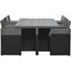 Ensemble repas de jardin encastrable - Noir - Résine tressée et plateau aluminium - 8 places - PVC-8-ALU-N - DCB GARDEN