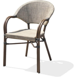 Dcb Garden - ushuaia - Fauteuil de jardin empilable en aluminium marron et textilène beige
