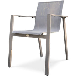 Dcb Garden - zahara - Fauteuil de jardin empilable en aluminium et toile plastifiée taupe