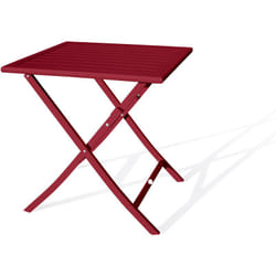 Marius - Table de jardin pliante en aluminium rouge carmin - city garden