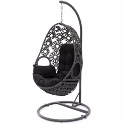 Description générale La balancelle de jardin SAMOA est conçue en résine tressée gris anthracite avec une structure en acier r ...