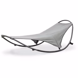 Bain de soleil avec mécanisme basculant raffiné en toile plastifiée grise confortable et amovible et structure acier gris ant ...