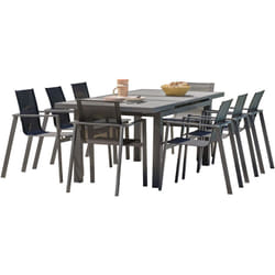 Venise - Ensemble repas de jardin 8 places en aluminium gris anthracite Dcb Garden