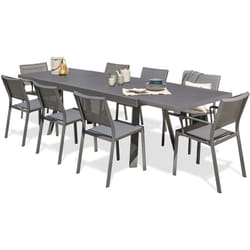 Stockholm - Ensemble repas de jardin 8 places en aluminium Dcb Garden