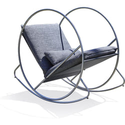 Dcb Garden - caprera - Fauteuil à bascule de jardin en inox et toile plastifiée grise